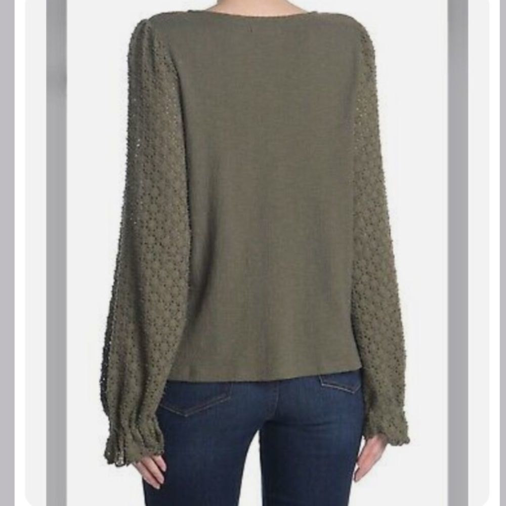 Madewell Forest Green Ruffle Shirt
